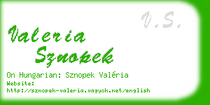 valeria sznopek business card